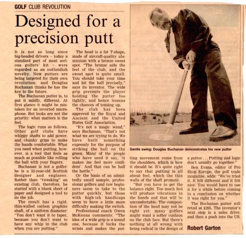 Designed for a precision putt