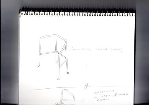 Conventional walking frame