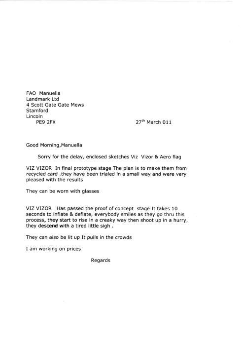 Vizor letter to Landmark